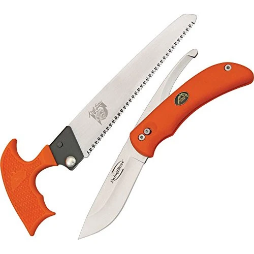 Outdoor Edge SwingBlaze Pak Combo Double Blade Hunting Knife And Bone Saw With Leather Sheath SZP-1 3 Outdoor Edge SwingBlaze Pak Combo Double Blade Hunting Knife And Bone Saw With Leather Sheath SZP-1
