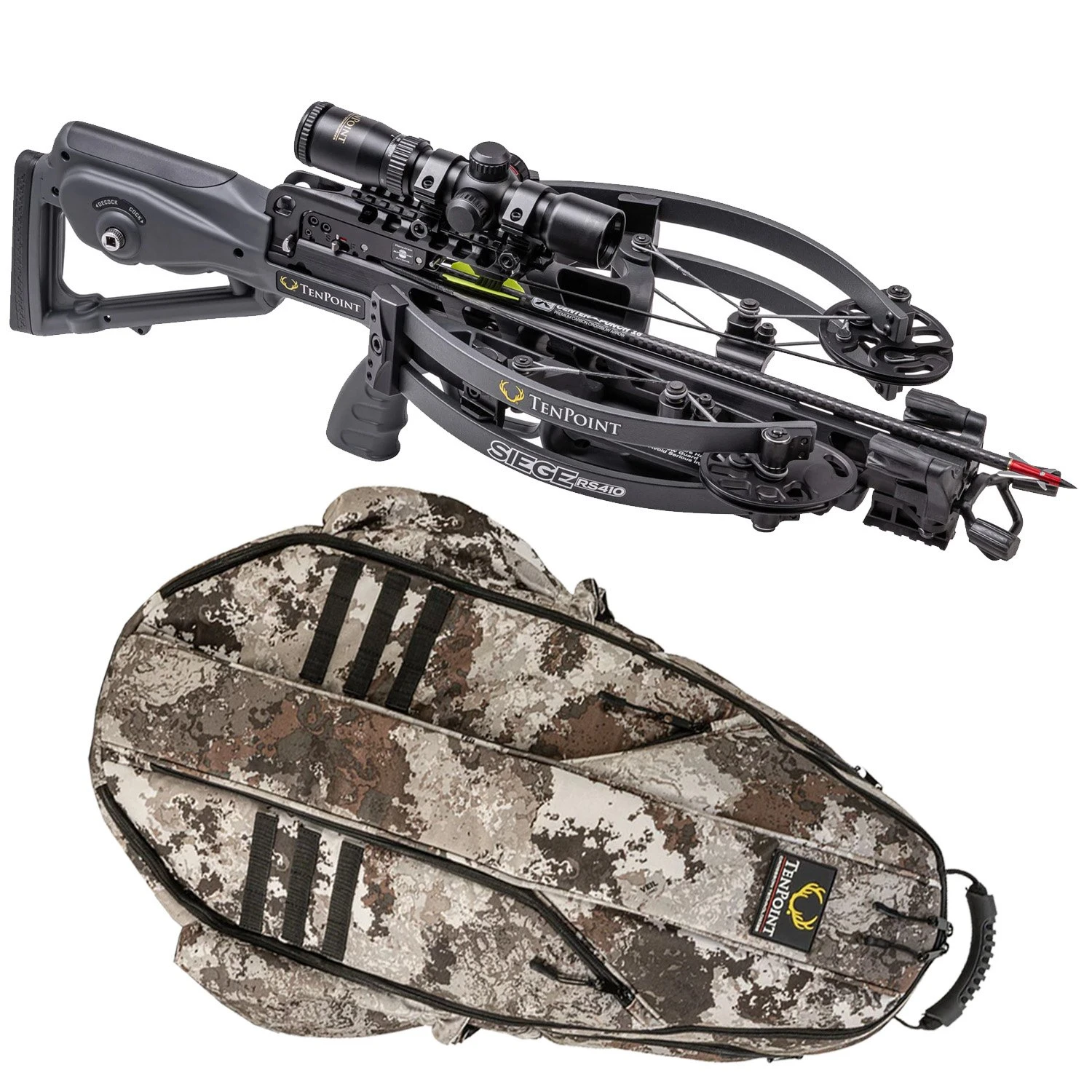 TenPoint Crossbow Siege RS410 ACUslide RangeMaster Pro Scope Graphite Grey CB21012-1819 W/ Free Case & CenterPunch Broadheads 3 TenPoint Crossbow Siege RS410 ACUslide RangeMaster Pro Scope Graphite Grey CB21012-1819 W/ Free Case & CenterPunch Broadheads